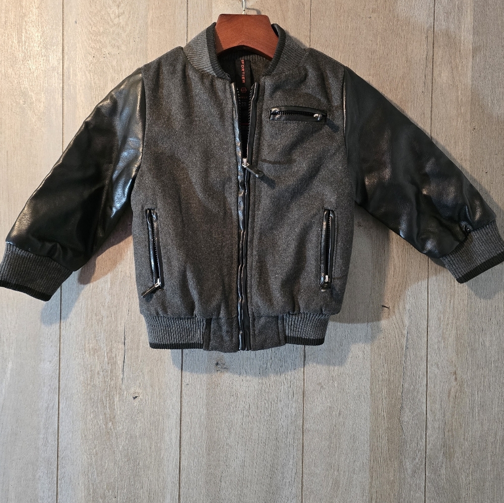 Sportier Pleather Boys Coat Jacket 2T